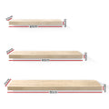 Artiss Floating Wall Shelf Set 3 Oak 60cm Walnut Display