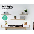 Artiss Floating Wall Shelf Set 3 Oak 60cm Walnut Display