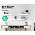 Artiss Floating Wall Shelf Set 3 White