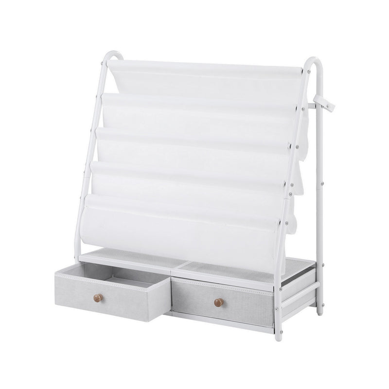 Keezi Kids Bookshelf Metal Storage Rack Toy Organiser White