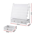 Keezi Kids Bookshelf Metal Storage Rack Toy Organiser White