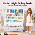 Keezi Kids Bookshelf Metal Storage Rack Toy Organiser White