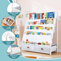 Keezi Kids Bookshelf Metal Storage Rack Toy Organiser White