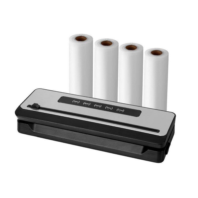 Devanti Vacuum Sealer Machine 5 Modes Cutter Storage Bags 4 Rolls