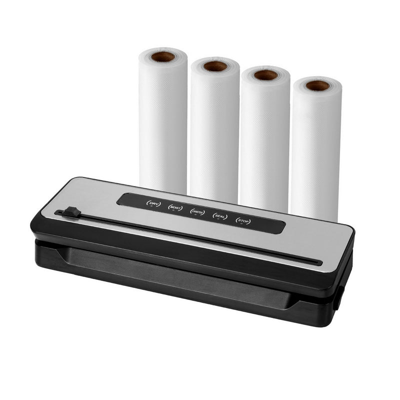 Devanti Food Vacuum Sealer 4 Modes Storage Bags 4 Rolls Cutter
