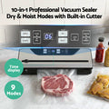 Devanti Vacuum Sealer Machine 9 Modes Auto Seal Cutter Black