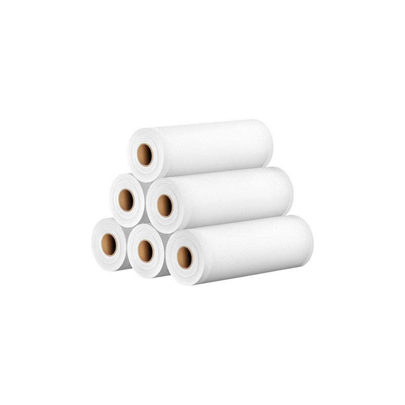 Vacuum Sealer Bags 6 Roll 20cm x 6m Food Storage Heat Sealing