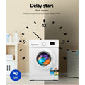 Devanti 8kg Front Load Washing Machine Quick Wash 24h Delay