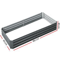 Green Fingers Garden Bed 180x90cm Galvanised Steel Raised Planter