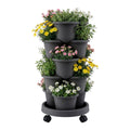 Green Fingers 5 Tier Vertical Garden Planter with Wheels Black