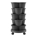 Green Fingers 5 Tier Vertical Garden Planter with Wheels Black