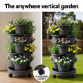 Green Fingers 5 Tier Vertical Garden Planter with Wheels Black