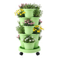 Green Fingers 5 Tier Vertical Garden Planter with Wheels Light Green