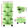Green Fingers 5 Tier Vertical Garden Planter with Wheels Light Green