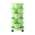 Green Fingers 5 Tier Vertical Garden Planter with Wheels Light Green