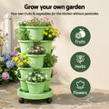 Green Fingers 5 Tier Vertical Garden Planter with Wheels Light Green