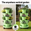Green Fingers 5 Tier Vertical Garden Planter with Wheels Light Green