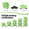 Green Fingers 5 Tier Vertical Garden Planter with Wheels Light Green