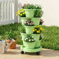 Green Fingers 5 Tier Vertical Garden Planter with Wheels Light Green