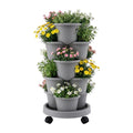 Green Fingers 5 Tier Vertical Garden Planter w/ Wheels Grey