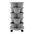 Green Fingers 5 Tier Vertical Garden Planter w/ Wheels Grey