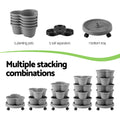 Green Fingers 5 Tier Vertical Garden Planter w/ Wheels Grey