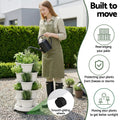Green Fingers 5 Tier Vertical Garden Planter White Stackable Wheels