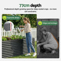 Green Fingers 2-in-1 Raised Garden Bed 240cm Galvanised Steel 77cm Deep