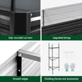 Green Fingers Raised Garden Bed 2PC 210x90cm Galvanised Metal