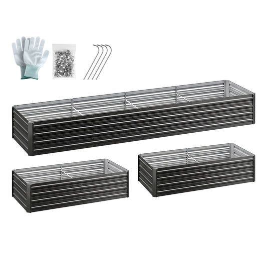 Green Fingers 45cm Raised Garden Bed 320cm Metal Planter Box Galvanised