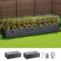 Green Fingers 45cm Raised Garden Bed 320cm Metal Planter Box Galvanised