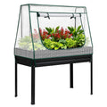 Green Fingers Garden Bed 116x60cm Metal Elevated w Greenhouse Cover