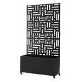 Green Fingers Mobile Planter Box Garden Bed with Trellis Privacy Screen & Lockable Wheels for Climbing Plants