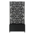 Green Fingers Mobile Planter Box Garden Bed with Trellis Privacy Screen & Lockable Wheels for Climbing Plants