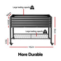 Green Fingers Mobile Raised Garden Bed With Wheels Storage Shelf 81cm Height for Vegetables Herb Charcoal