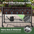 Green Fingers Mobile Raised Garden Bed With Wheels Storage Shelf 81cm Height for Vegetables Herb Charcoal