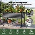 Green Fingers Mobile Raised Garden Bed With Wheels Storage Shelf 81cm Height for Vegetables Herb Charcoal