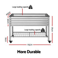 Green Fingers Mobile Raised Garden Bed with Wheels Storage Shelf 81cm Height for Vegetables Herb Silver