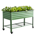 Green Fingers Raised Garden Bed 115x60x81cm Mobile Wheels Storage