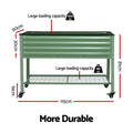 Green Fingers Raised Garden Bed 115x60x81cm Mobile Wheels Storage