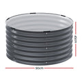 Green Fingers 90x45cm Raised Garden Bed Galvanised Round Latches
