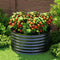 Green Fingers 90x45cm Raised Garden Bed Galvanised Round Latches
