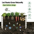 Green Fingers Round Metal Raised Garden Bed 90x45cm Planter Box White