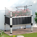 Green Fingers Raised Garden Bed 80x49x74cm Galvanised Planter