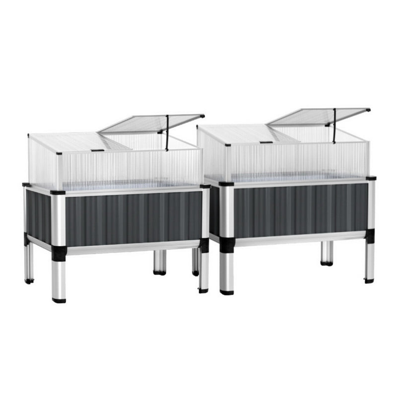 Green Fingers Raised Garden Bed 80x49x74cm Galvanised x2