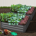Green Fingers 120x90cm Galvanised Raised Garden Bed Planter Box x2