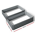 Green Fingers 120x90cm Galvanised Raised Garden Bed Planter Box x2