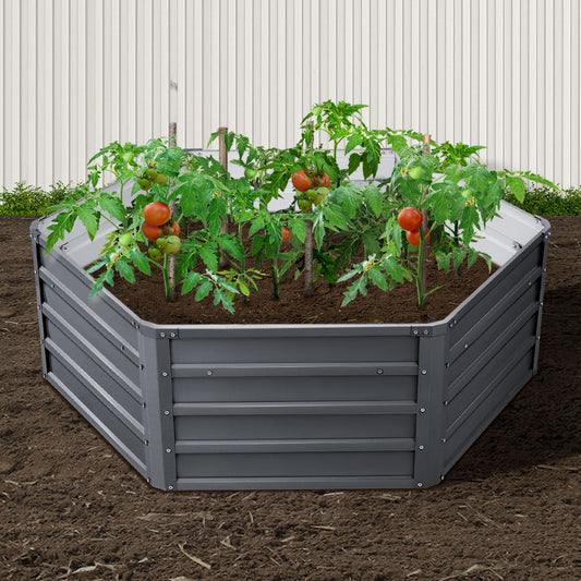 Green Fingers Raised Garden Bed 130x130x46cm Galvanised Box