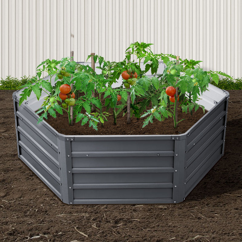 Green Fingers Raised Garden Bed 130x130x46cm Galvanised Box