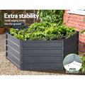 Green Fingers Raised Garden Bed 130x130x46cm Galvanised Box